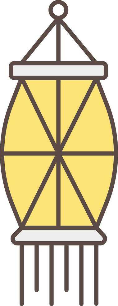 gul och vit lykta ikon i platt stil. vektor
