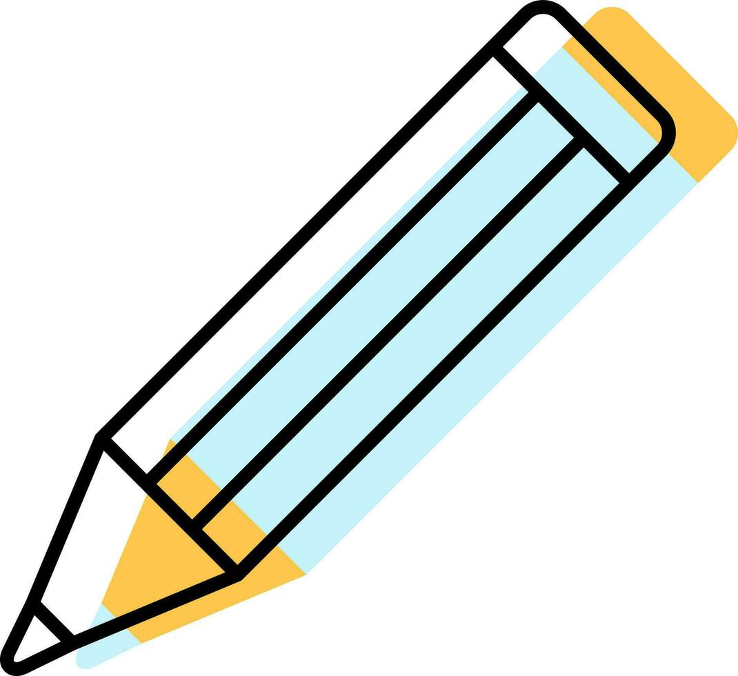 cyan och gul penna ikon eller symbol. vektor