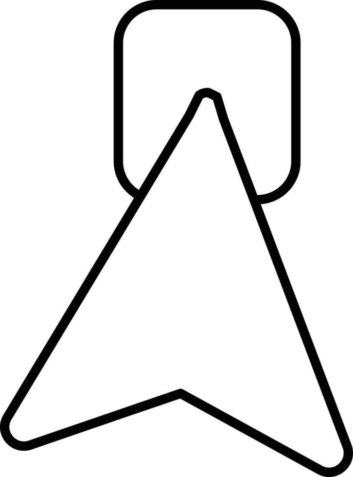 isolerat markören ikon i tunn linje konst. vektor