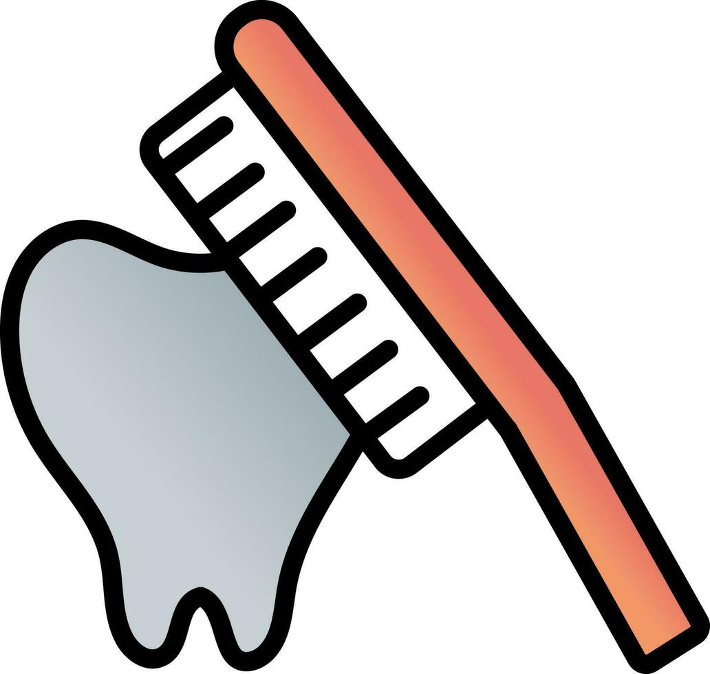 tandborste ikon i orange och vit Färg. vektor