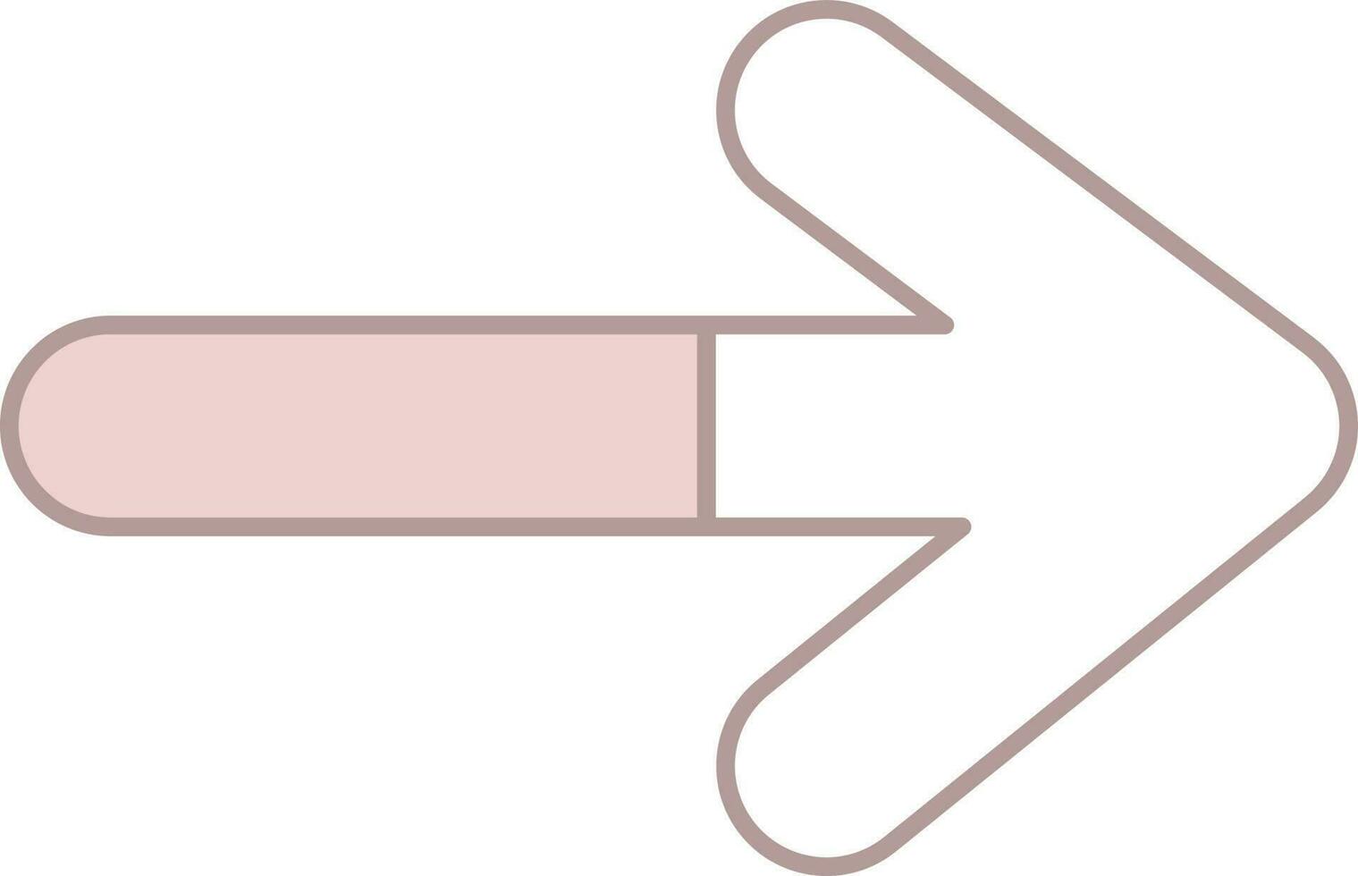 Illustration von richtig Pfeil Symbol im Rosa und Weiß Farbe. vektor