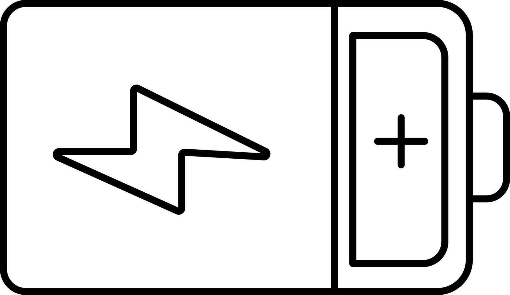 laddning batteri ikon eller symbol i stroke stil. vektor