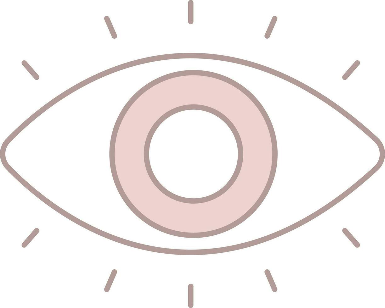 illustration av öga ikon eller symbol i rosa och vit Färg. vektor