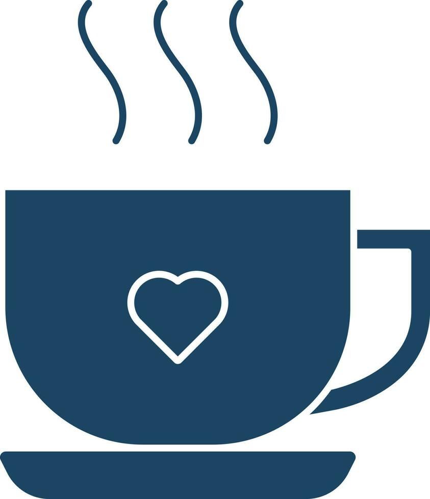 Vektor Illustration von heiß Tasse mit Herz Symbol im eben Stil.