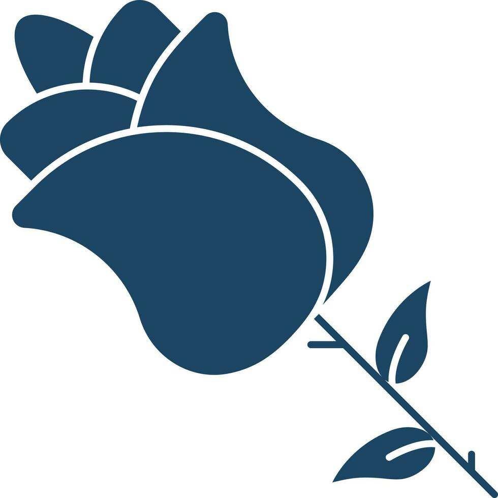 illustration av reste sig blomma ikon i blå Färg. vektor