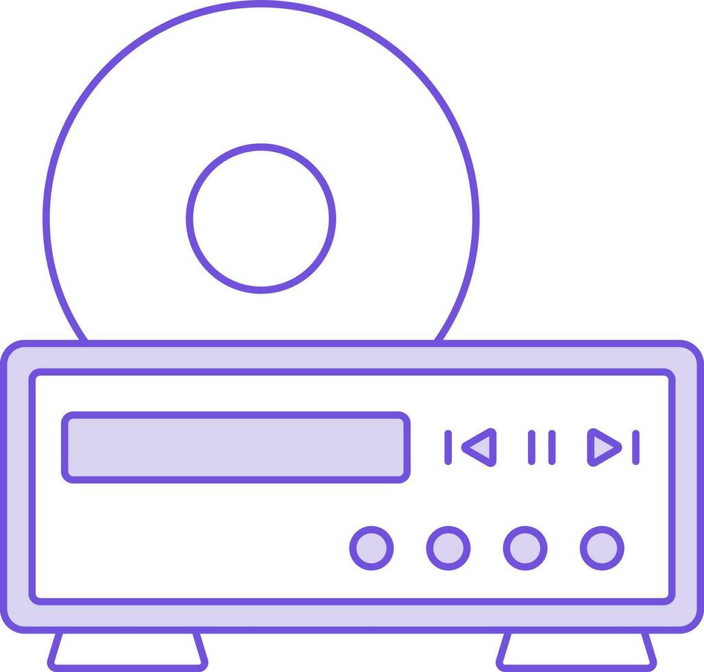 DVD Spieler Symbol im lila und Weiß Farbe. vektor