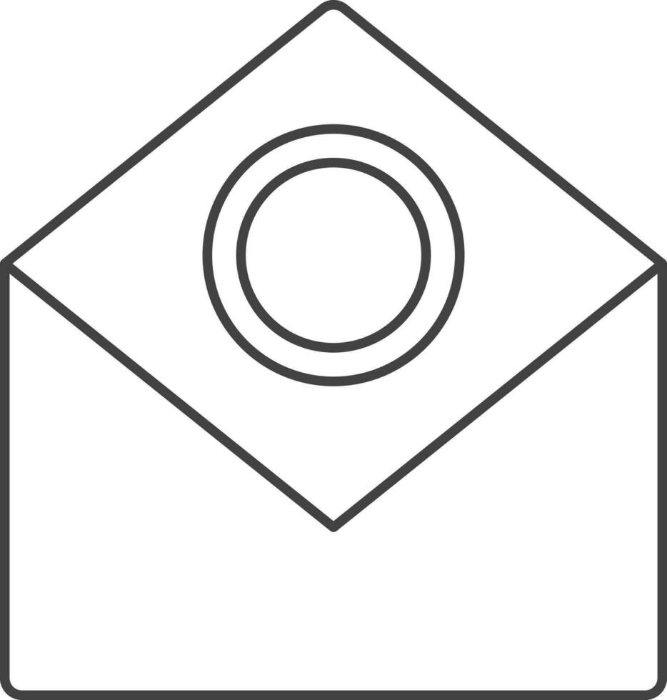 stroke stil pengar kuvert ikon eller symbol. vektor