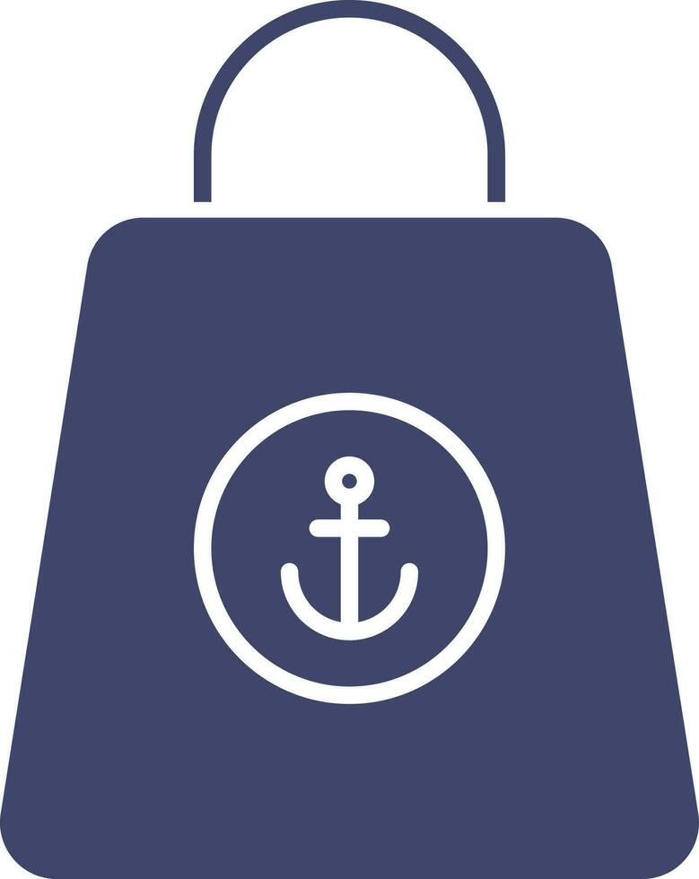 tragen Tasche mit Anker Symbol Symbol im eben Stil. vektor