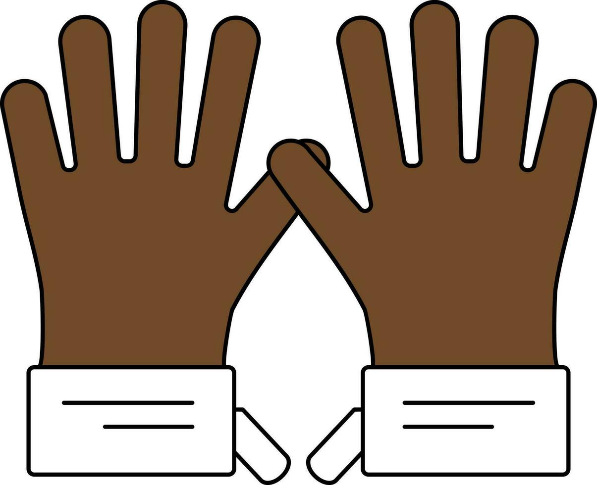 handskar ikon i brun och vit Färg. vektor