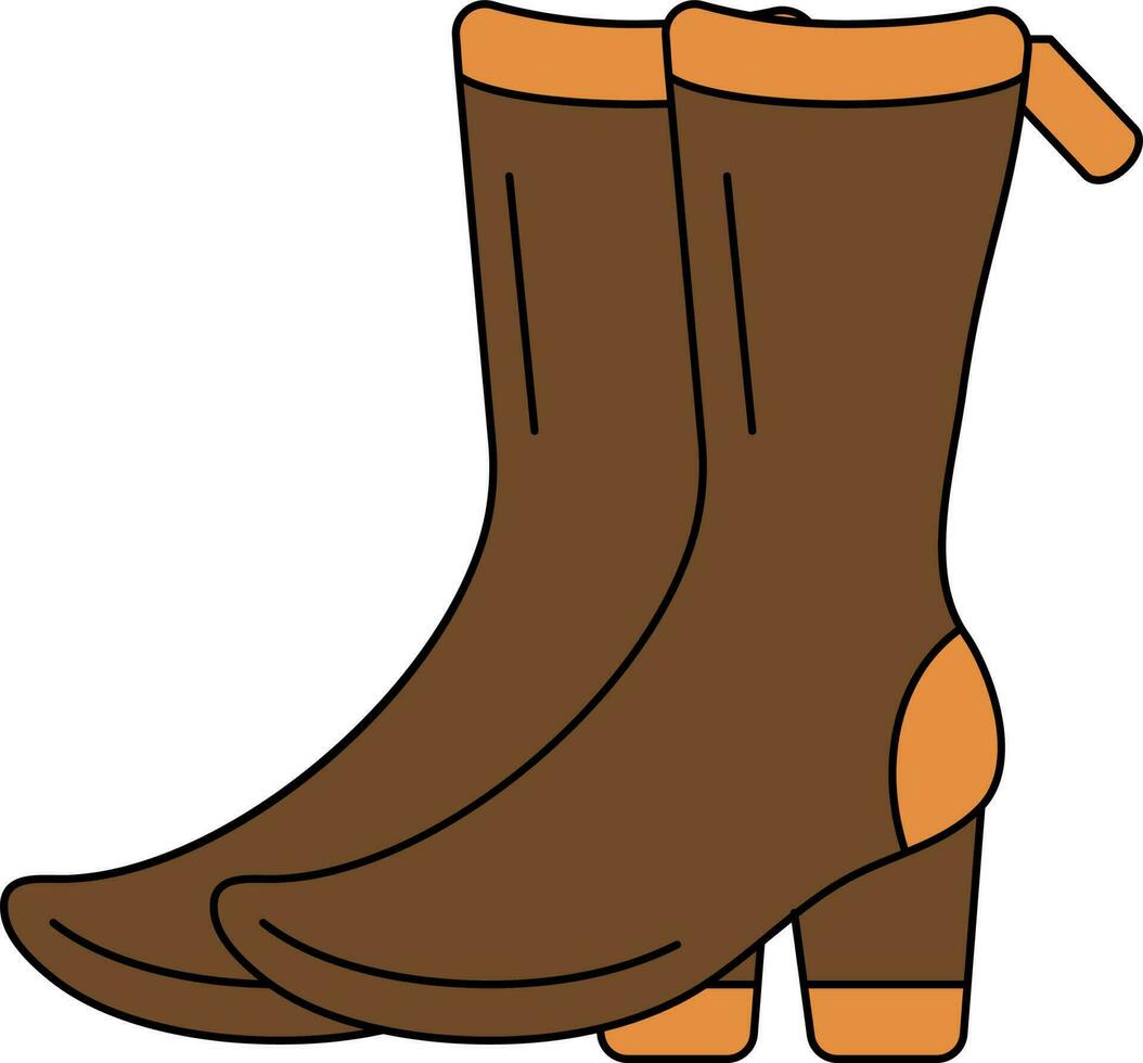 Stiefel Symbol im braun und Orange Farbe. vektor