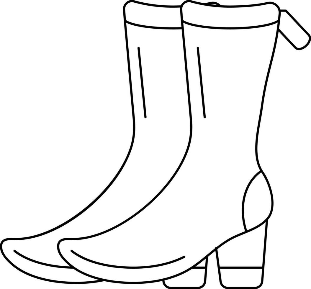 Stiefel Symbol im schwarz Linie Kunst. vektor