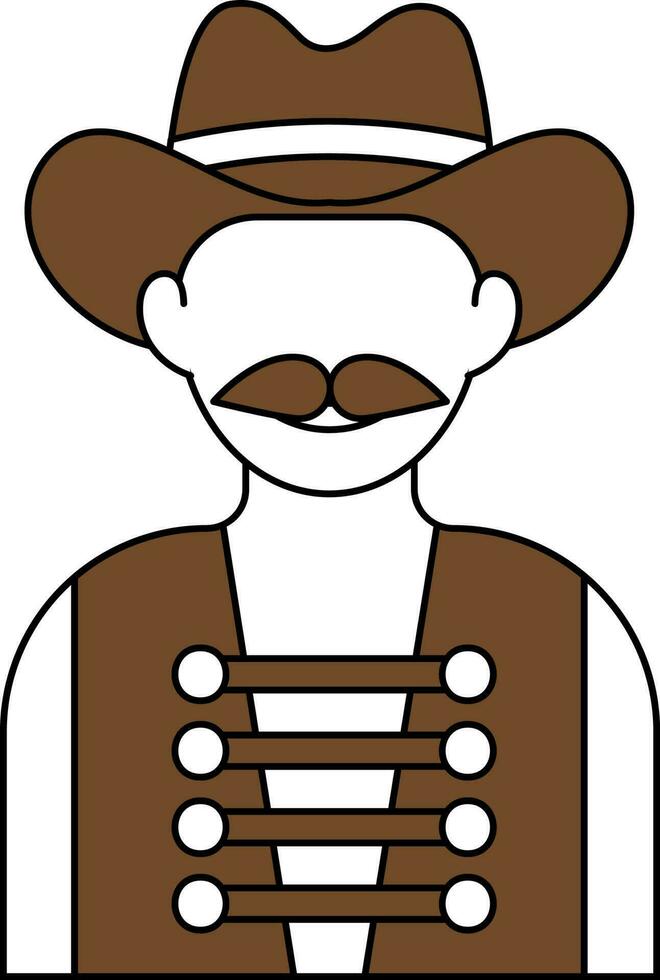 Cowboy Symbol im Weiß und braun Farbe. vektor