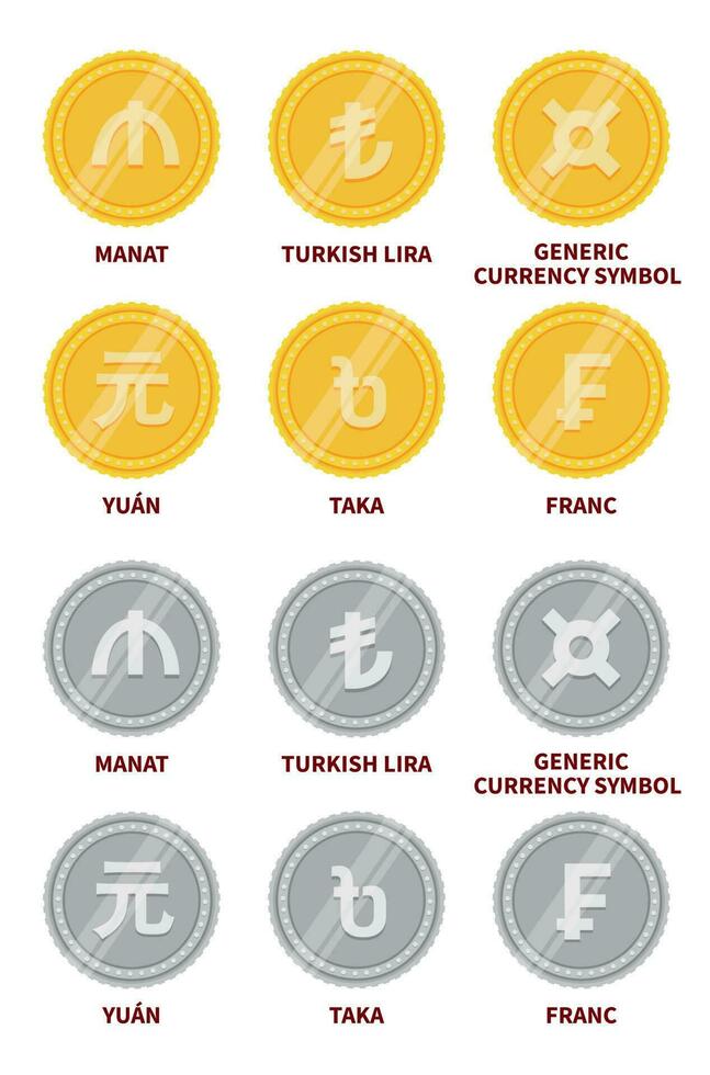 uppsättning av vektor valuta ikoner och symboler