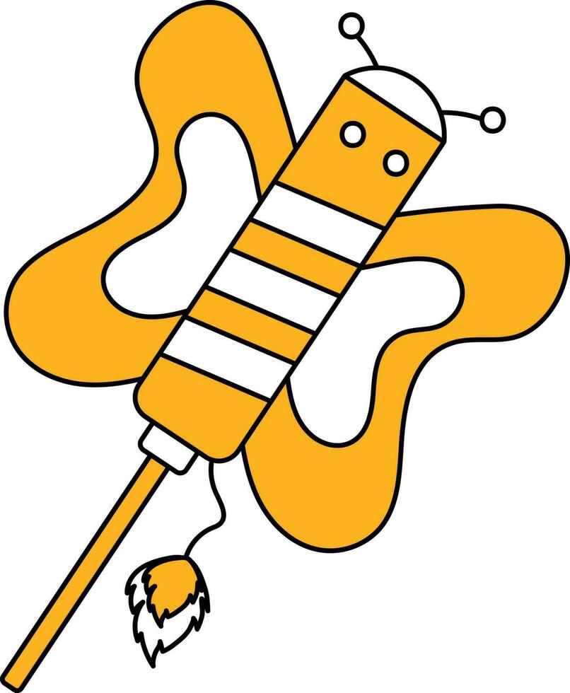 Schmetterling Rakete Symbol im Gelb und Weiß. vektor