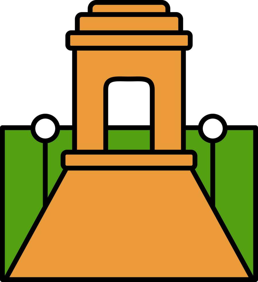 rajpath Symbol im Orange und Grün Farbe. vektor