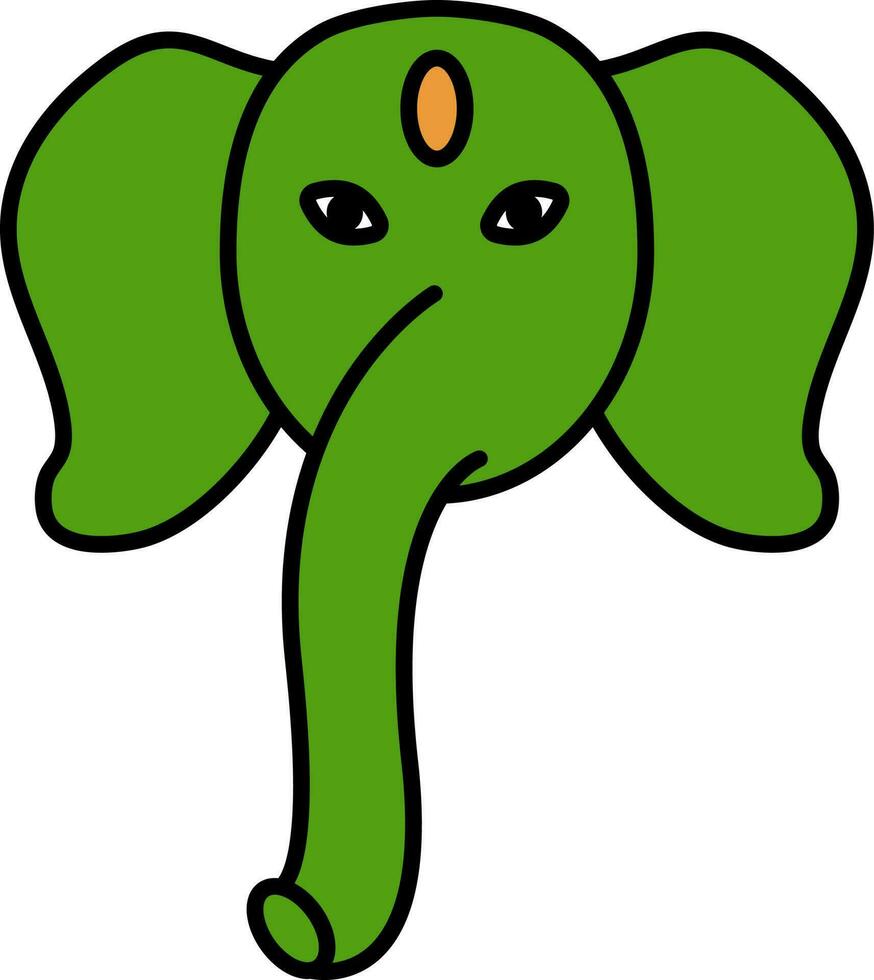 Ganesha Logo Symbol im Grün und Orange Farbe. vektor