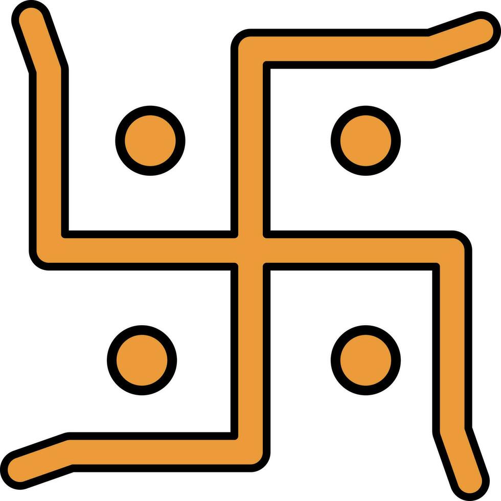 Hakenkreuz Symbol im Orange Farbe. vektor
