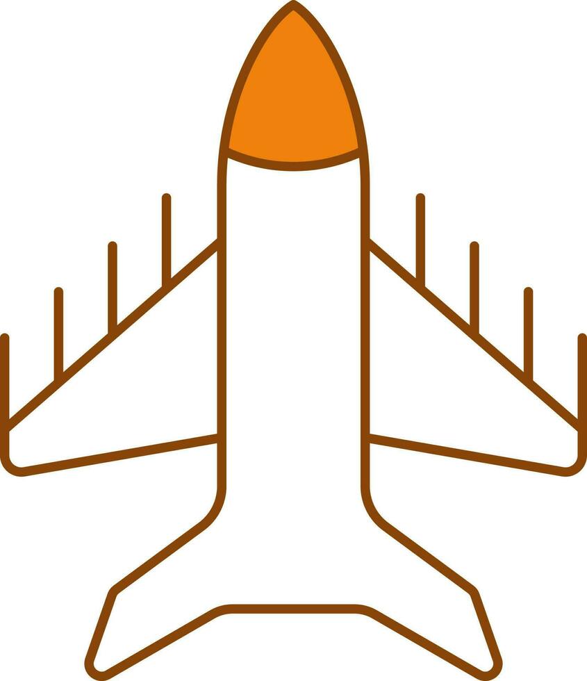 Kämpfer Flugzeug Symbol im Orange und Weiß Farbe. vektor