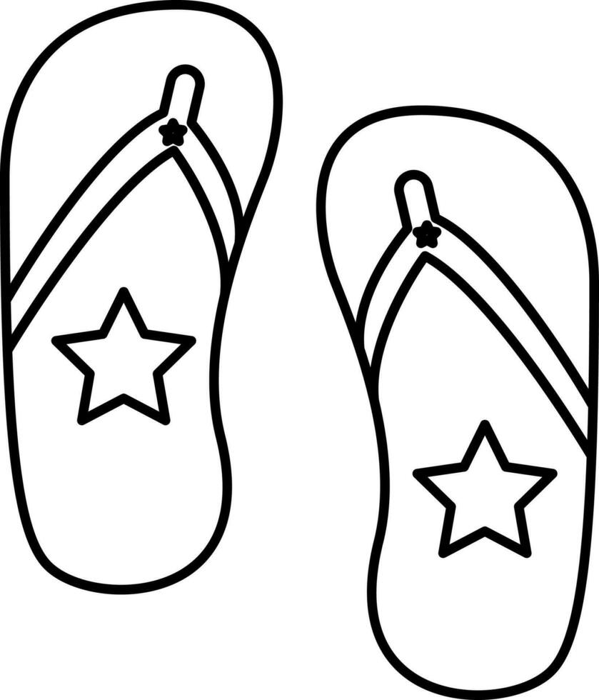 Flip Flop Symbol im schwarz Linie Kunst. vektor