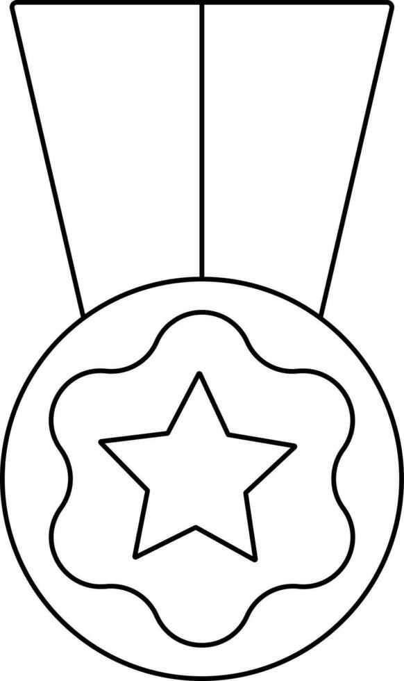 illustration av medalj eller bricka ikon i linje konst. vektor
