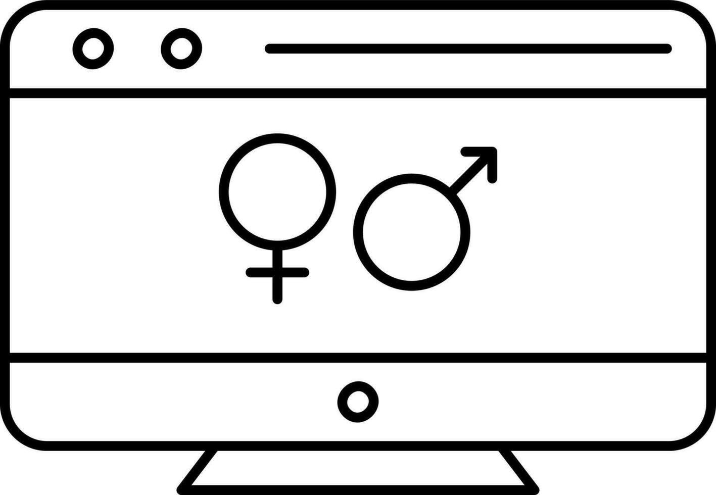 platt stil unisex- symbol i skrivbordet ikon. vektor