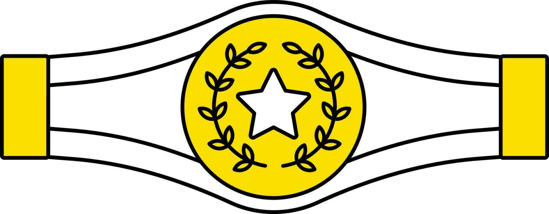 vergeben oder Champion Gürtel Symbol im Weiß und Gelb Farbe. vektor
