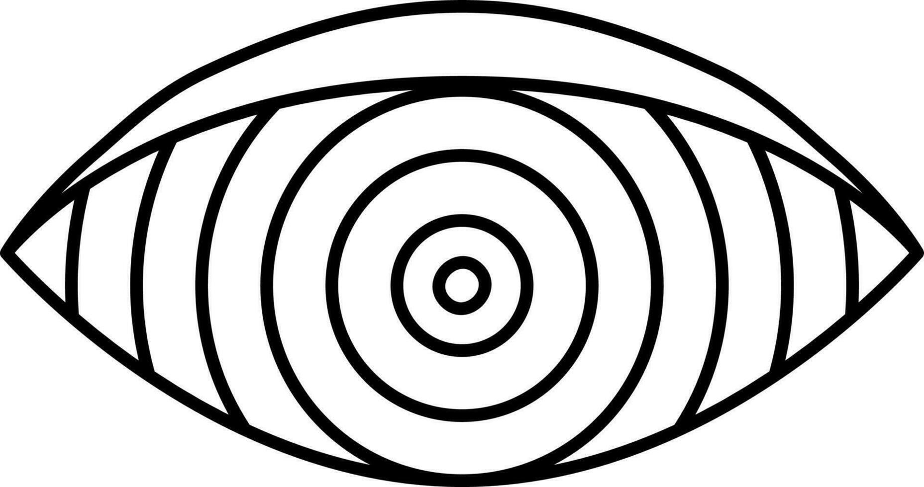 Illusion Auge Symbol im schwarz Linie Kunst. vektor