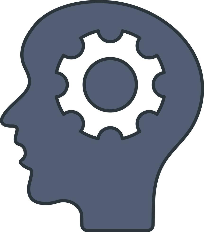 huvudbonader ikon i blå och vit Färg. vektor