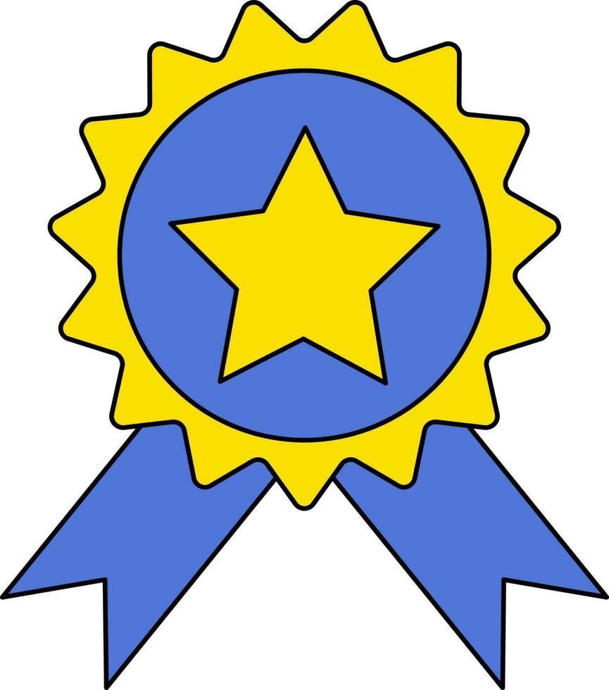 Blau und Gelb Abzeichen Symbol oder Symbol. vektor