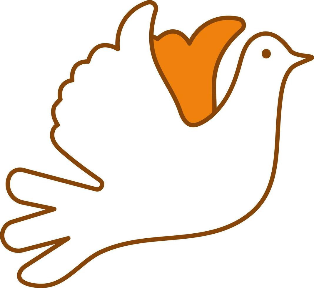 flygande fågel ikon i orange och vit Färg. vektor