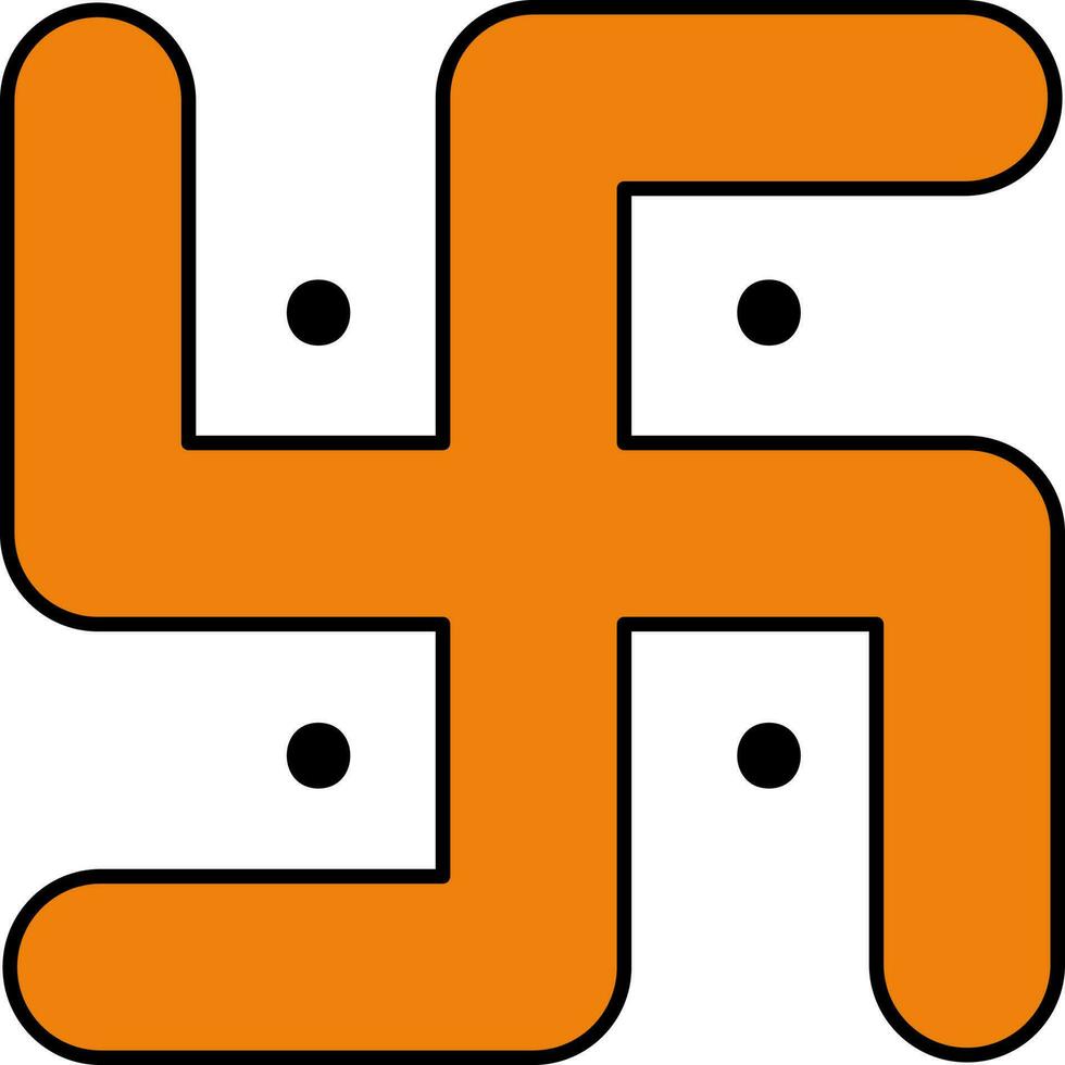 Hakenkreuz Symbol im Orange Farbe. vektor