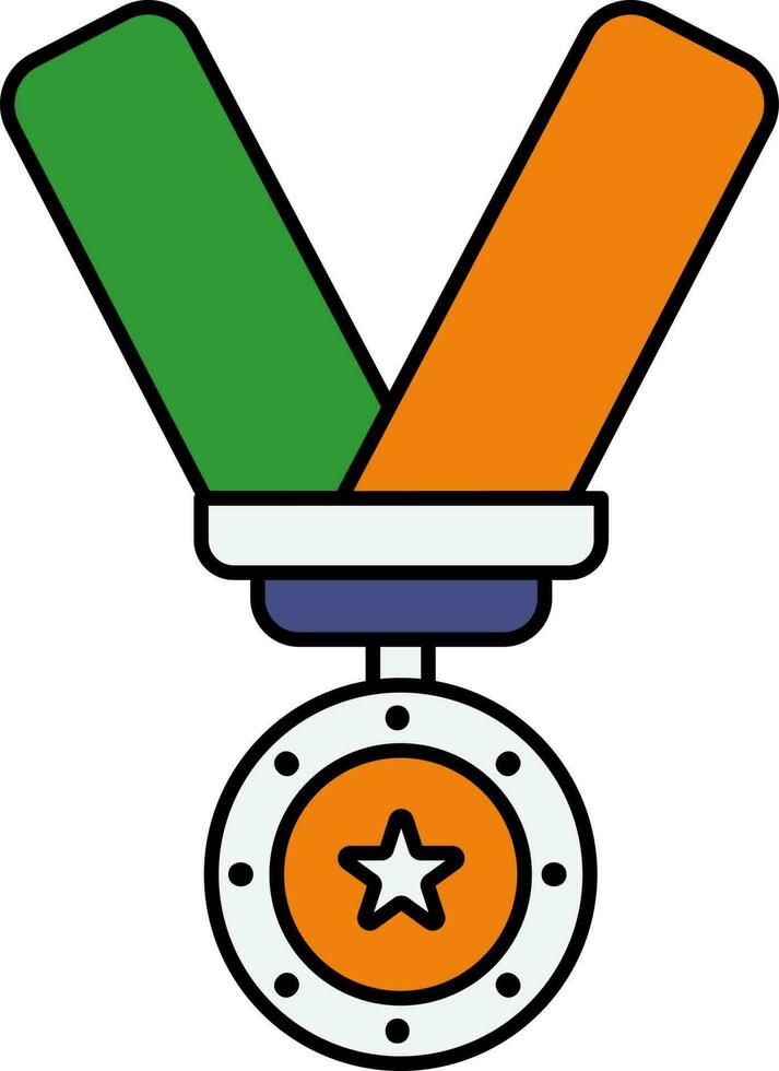 bunt Medaille Symbol im eben Stil. vektor