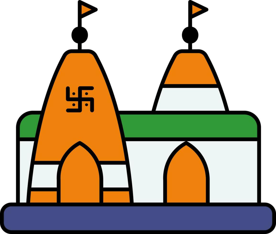 bunt Hindu Tempel Symbol. vektor