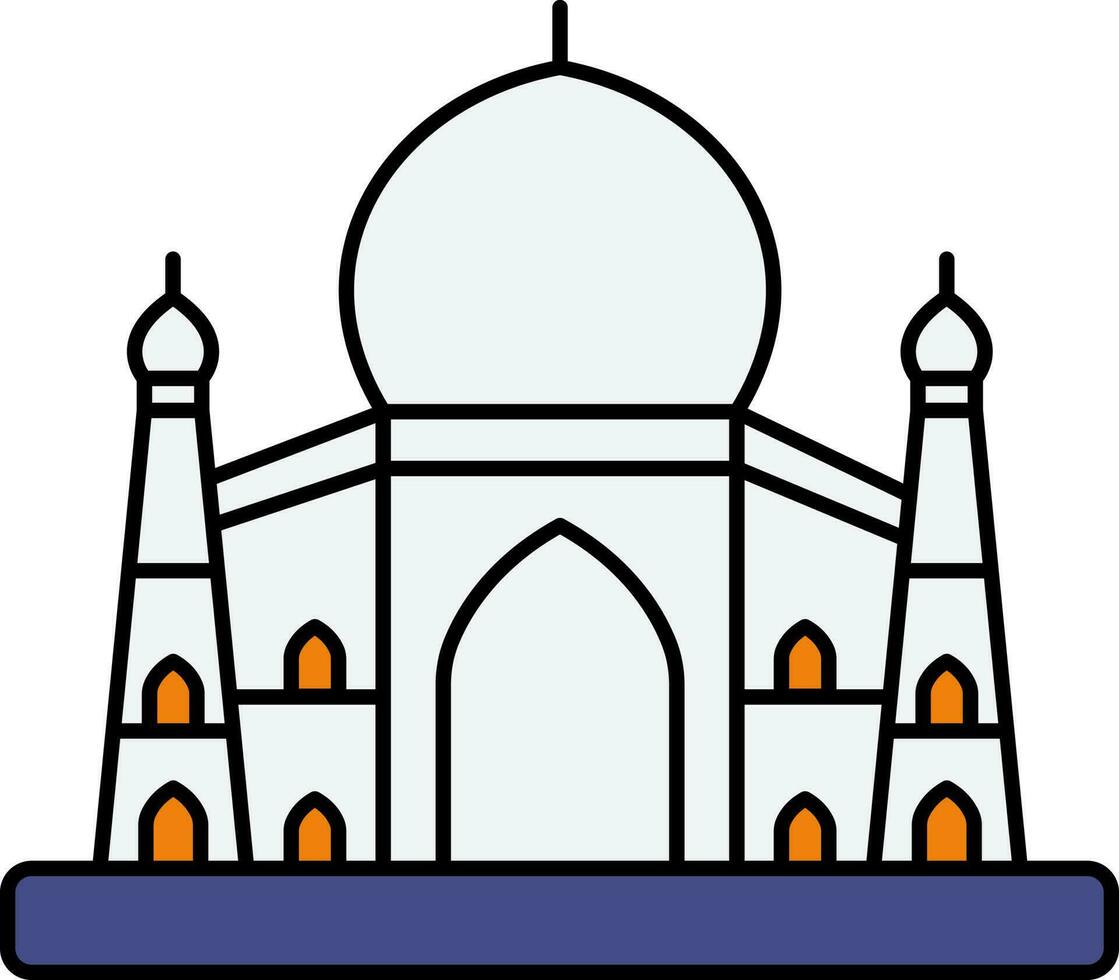 taj Mahal Symbol im eben Stil. vektor