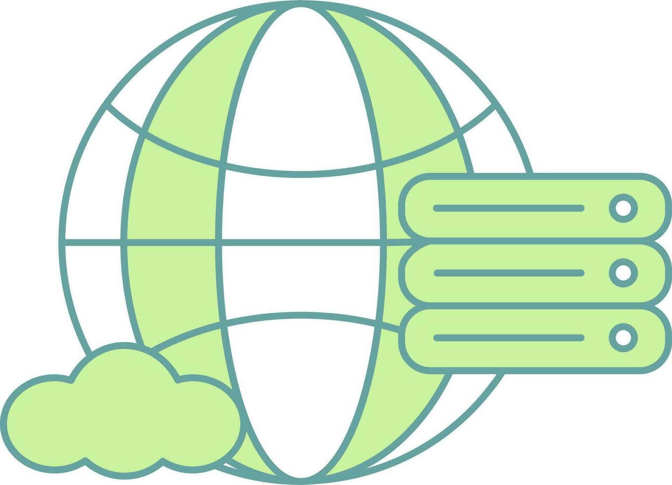 Grün und Weiß global Server Symbol oder Symbol. vektor