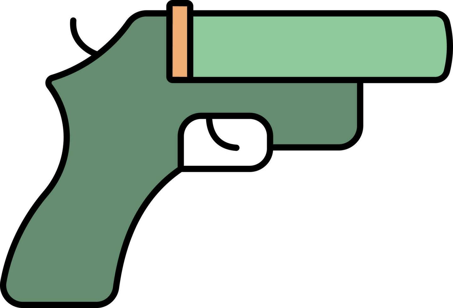 Gewehr Symbol im Grün und Orange Farbe. vektor