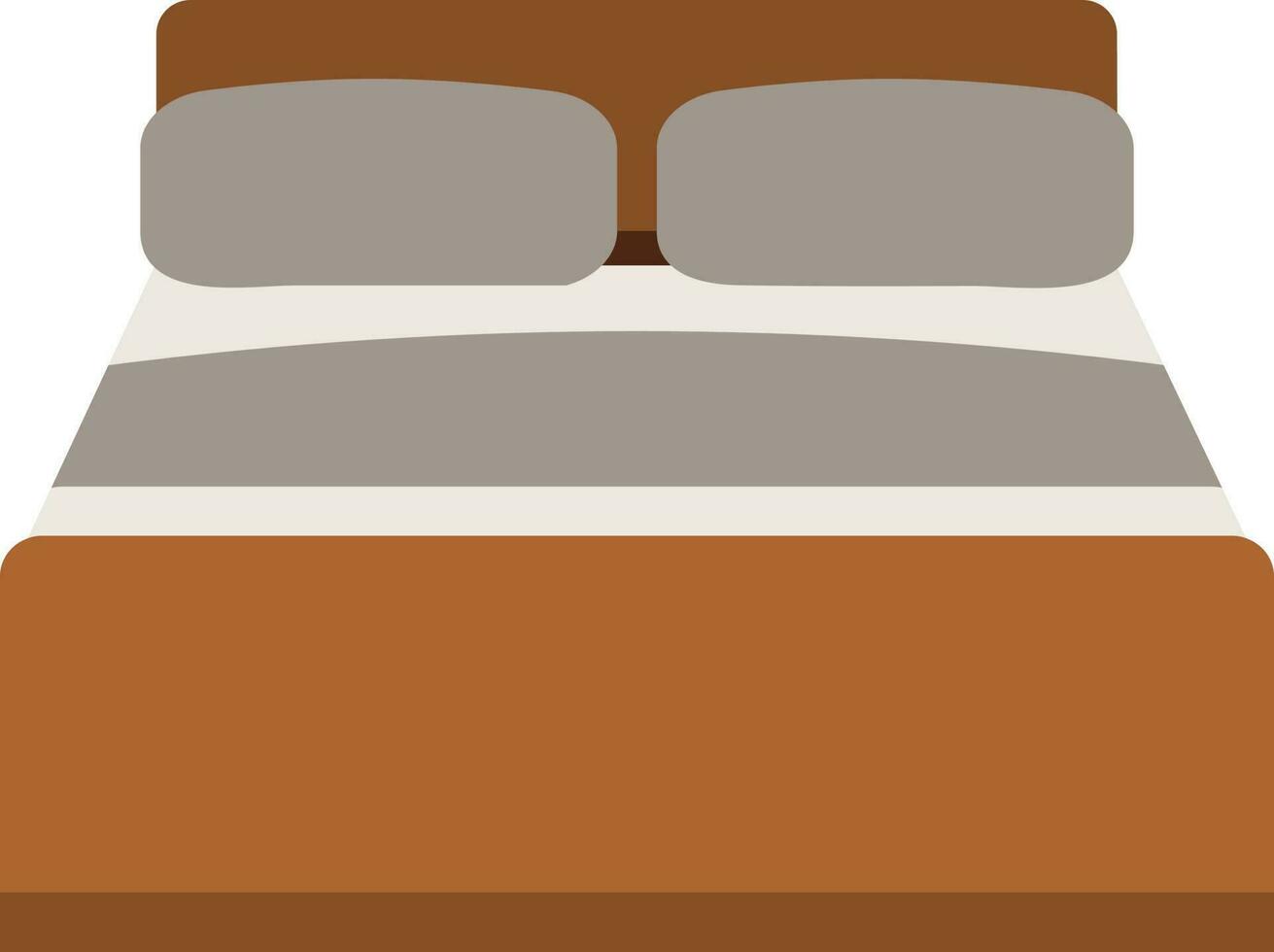 dubbel- säng ikon eller symbol i grå och brun Färg. vektor