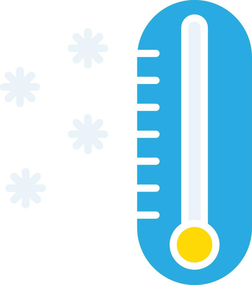 Blau und Weiß kalt Thermometer Symbol oder Symbol. vektor