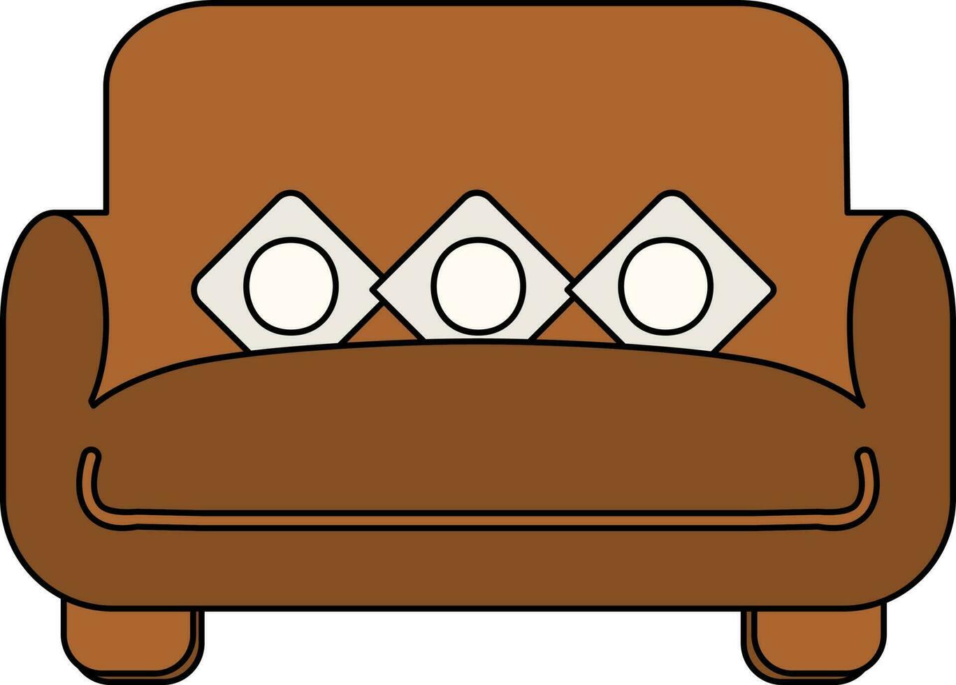 isoliert Couch oder Sofa Symbol im grau und braun Farbe. vektor