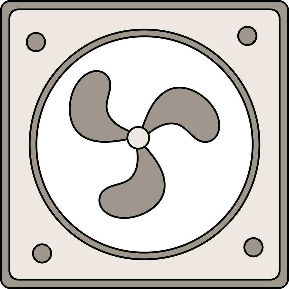 Illustration von Zentralprozessor Ventilator Symbol im grau und Weiß Farbe. vektor