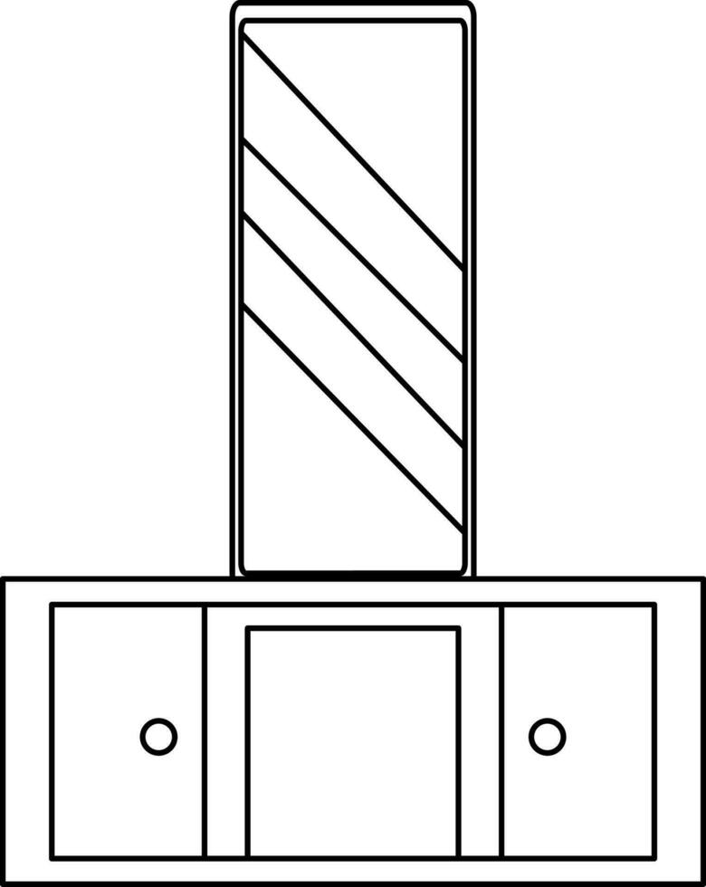 Schlaganfall Stil Illustration von Dressing Tabelle Symbol. vektor