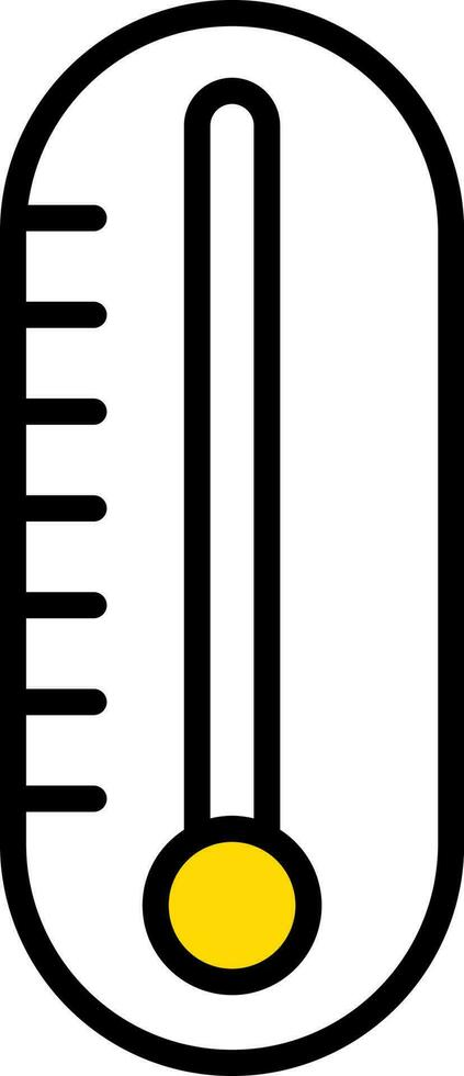 Illustration von Thermometer Symbol im Gelb und Weiß Farbe. vektor