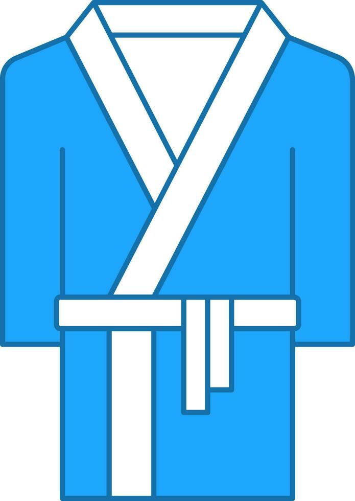 Illustration von Bademantel Symbol im Blau und Weiß Farbe. vektor
