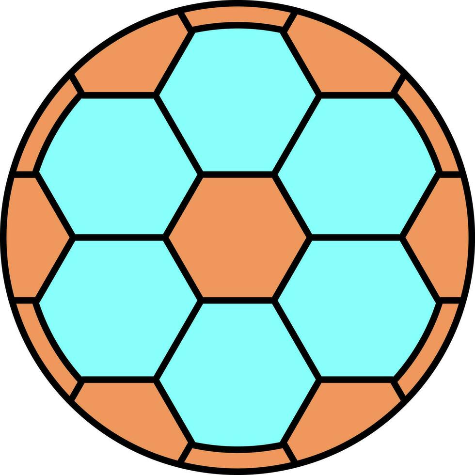 cyan und Orange Fußball Symbol auf Weiß Hintergrund. vektor