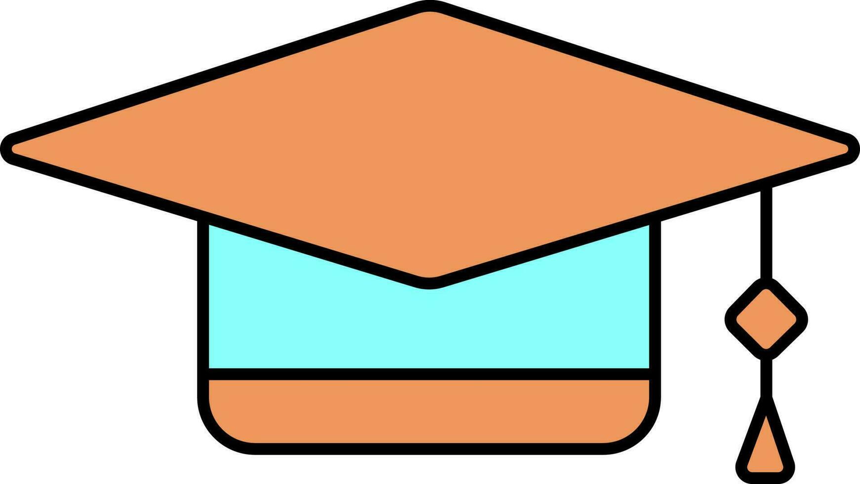 cyan und Orange Abschluss Deckel Symbol auf Weiß Hintergrund. vektor