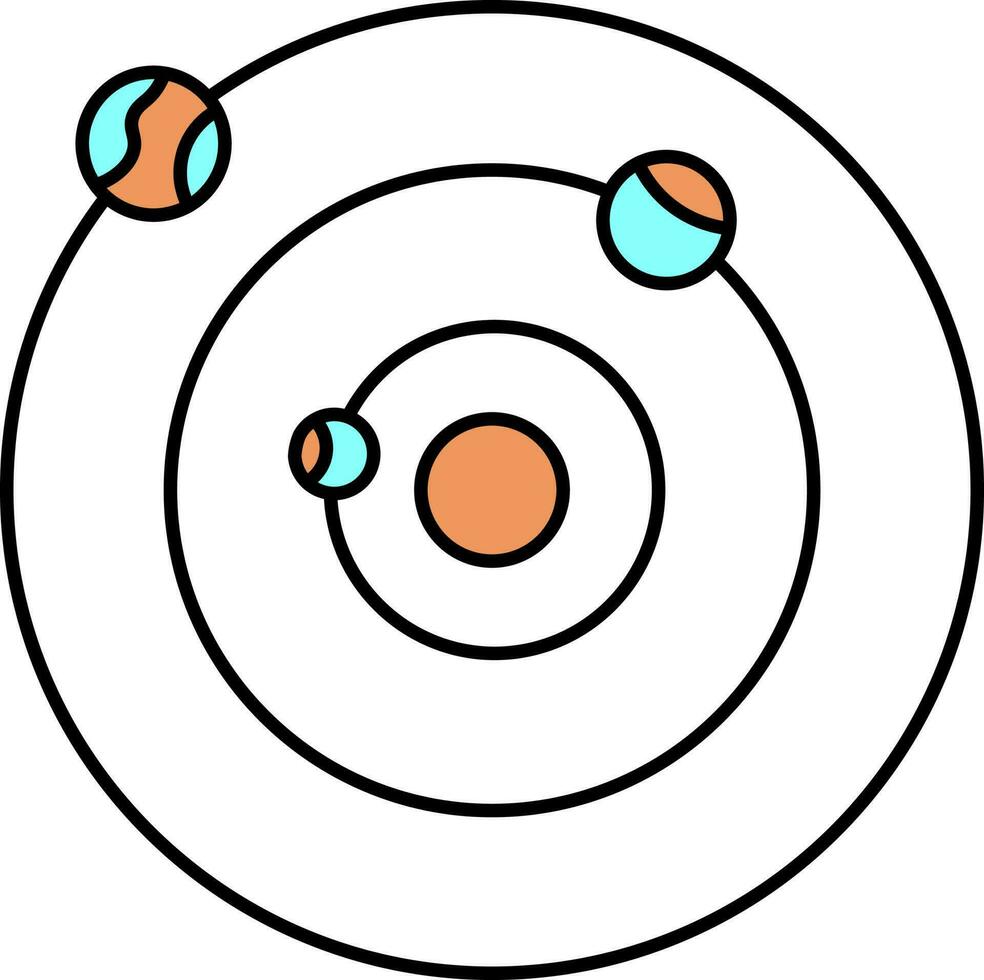 Solar- System Symbol im eben Stil Symbol. vektor