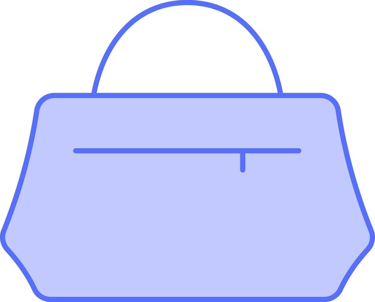 Frau Handtasche Symbol im Blau Farbe. vektor