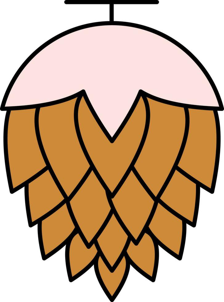 braun und Rosa Hopfen Symbol im eben Stil. vektor