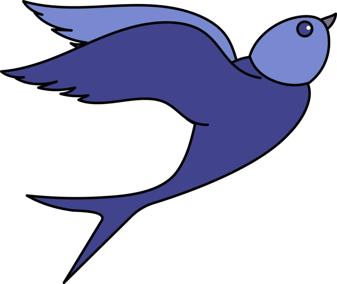 flyga svälja tecknad serie blå ikon. vektor
