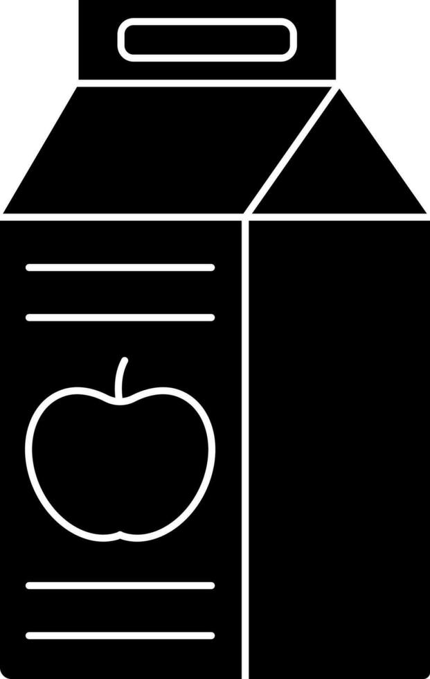 Apfel Saft Tetra Pack Symbol im Glyphe Stil. vektor